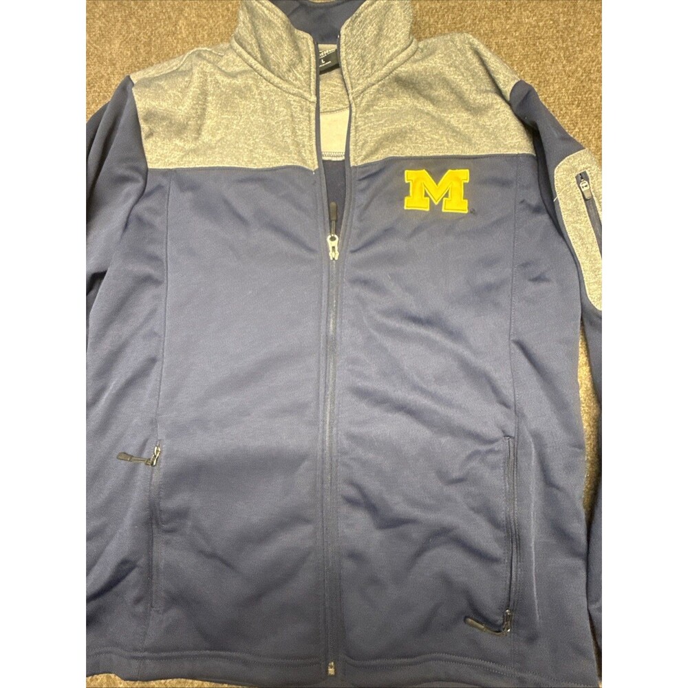 Michigan Wolverines Jacket Men's Large - Blue U of M, Full Zip, Lined, Colosseum